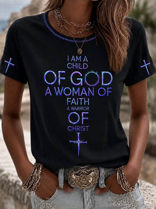 Women's Christian Child of God O-neck Short Sleeve T-shirt