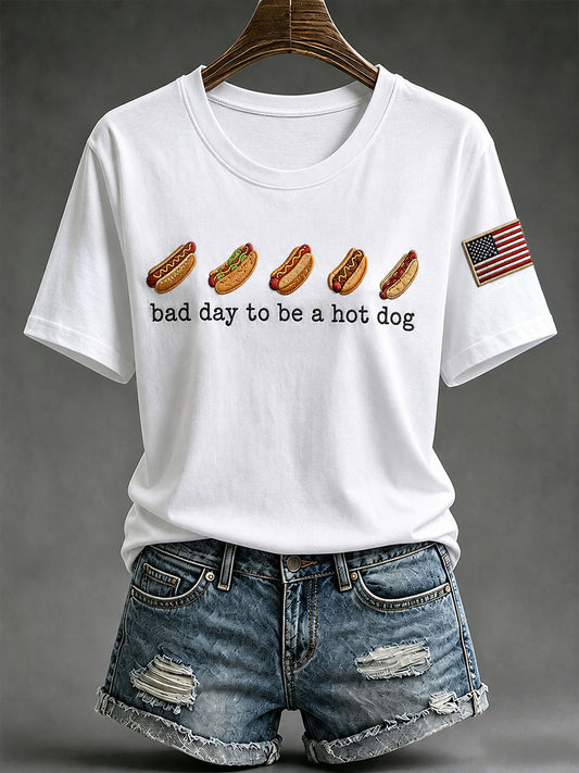 Women's Dad Day To Be A Hot Dog Short Sleeve T-Shirt