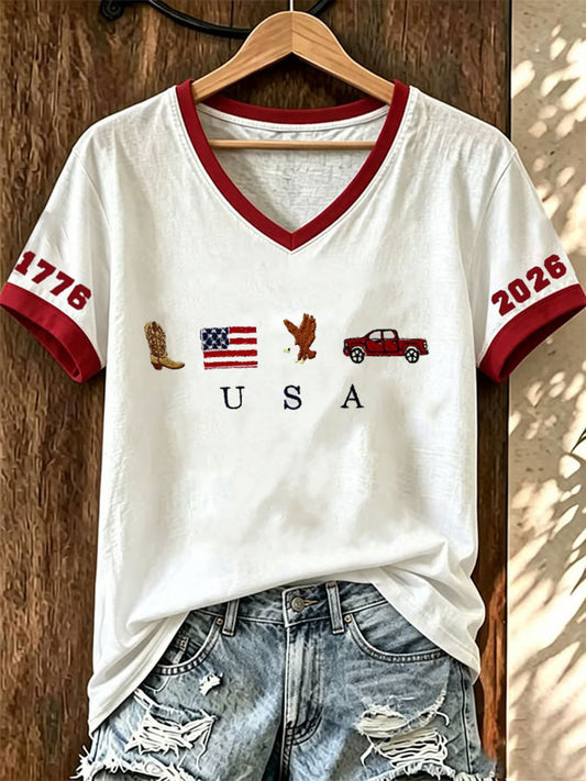 Women's USA 1776-2026 Short-sleeved T-shirt