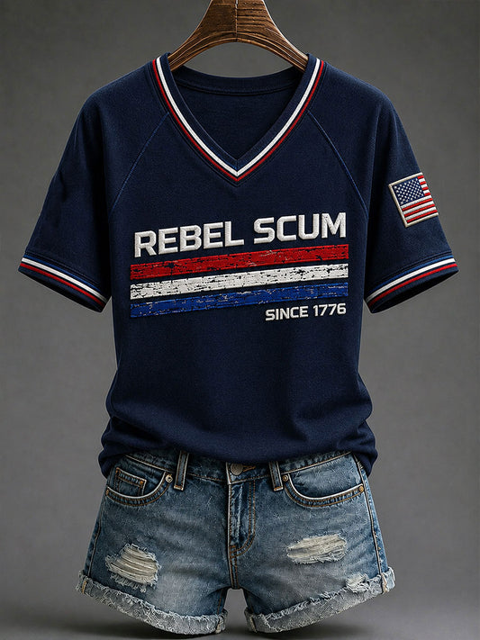 Women's Rebel Scum since 1776 V-neck T-shirt