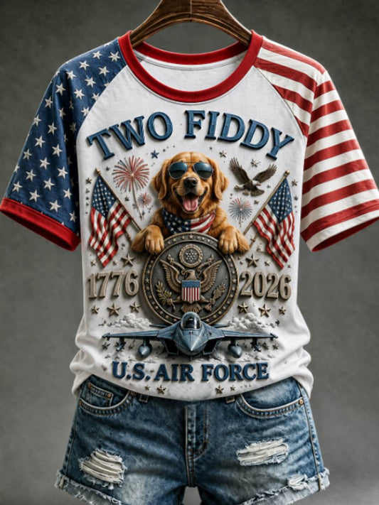 Women's round neck short sleeve T-shirt