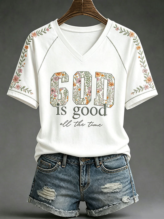 Women’s 'God Is Good' Printed Casual T-Shirt