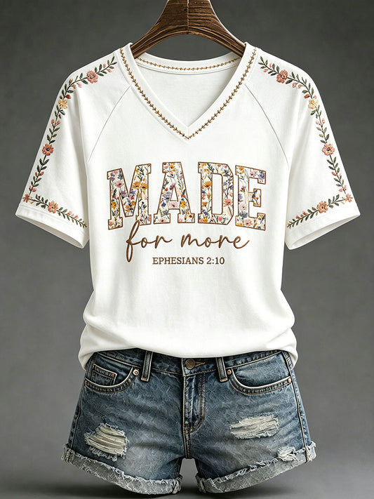 Women’s 'Made For More' Printed Casual T-Shirt