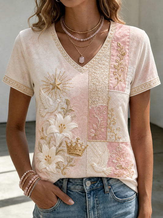 Women's Assumption of Mary Print short-sleeved T-shirt