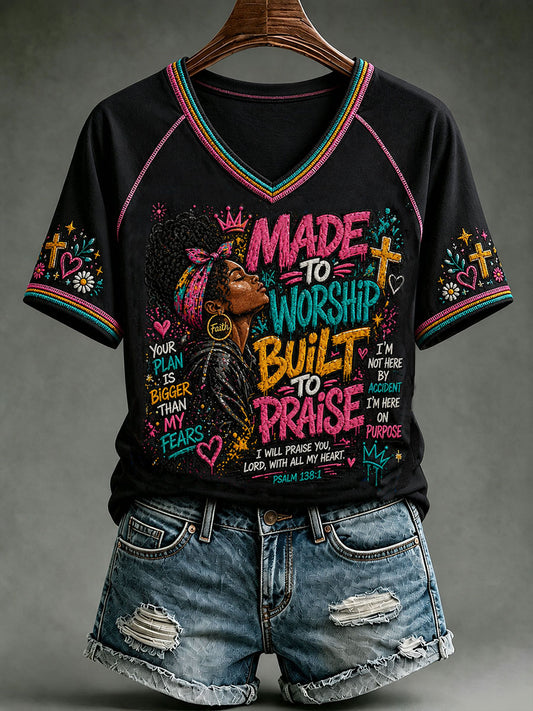 Women's MADE TO WORSHIP BUILT TO PRAISE T-shirt