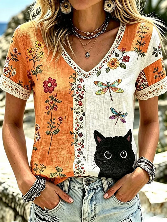 Women's elegant linen cotton top