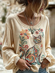 Women's Elegant Cotton-Linen Top