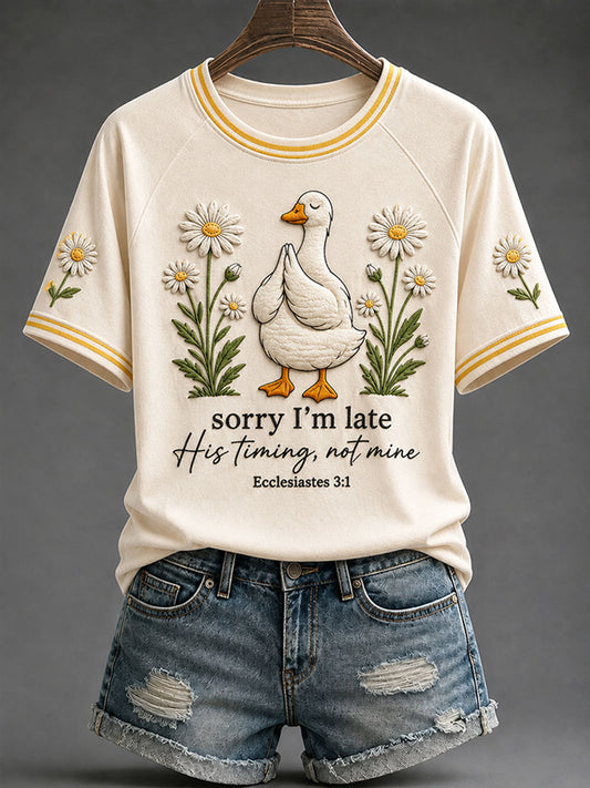 Women's" He Is Timing,Not Mine "Faith Fun Casual T-shirt