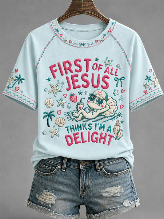 Women's 'I Could Be Meaner But Jesus Said No' Printed Casual T-Shirt