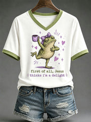 Women's 'Jesus Thinks I'm A Delight' Printed Casual T-Shirt