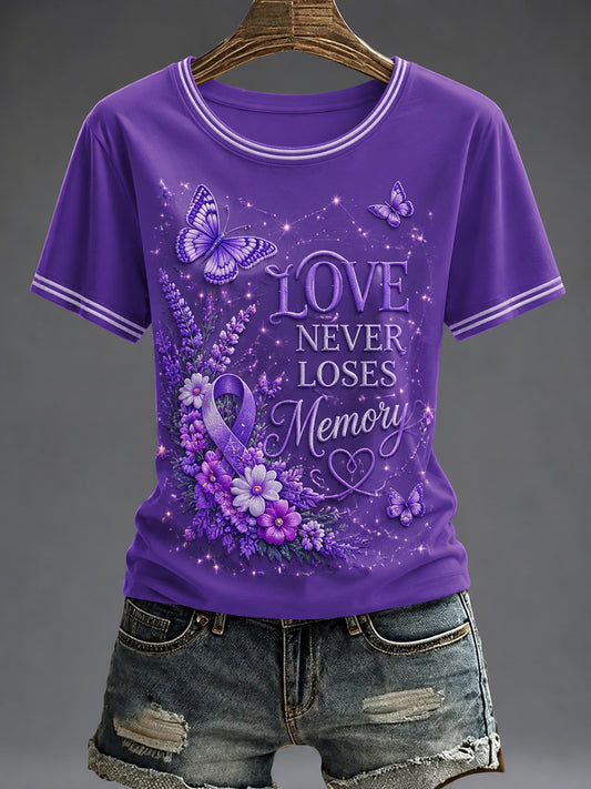 Women's Purple Flora Art Printed T-shirt