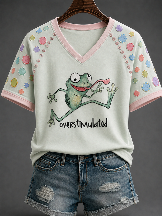 Women's Faith V-neck Off-shoulder Short-sleeved T-shirt