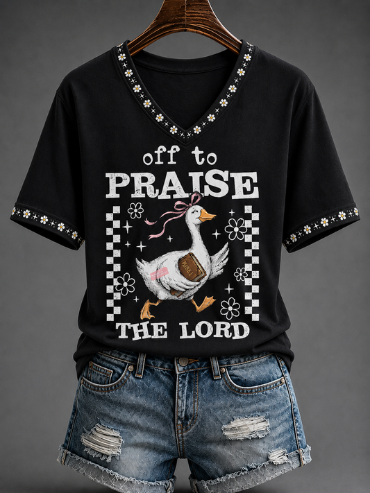 Women's Off To Praise The Lord Short-sleeved T-shirt