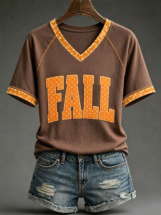 Women's Fall V-Neck T-Shirts