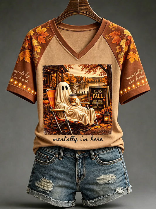 Women's Autumn V-Neck T-Shirts