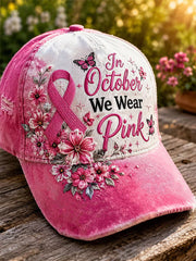 Unisex Breast Cancer Awareness Design Print Cap