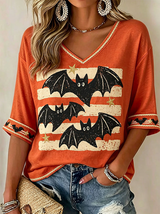 Women's Fall Batwing V-Neck Tops