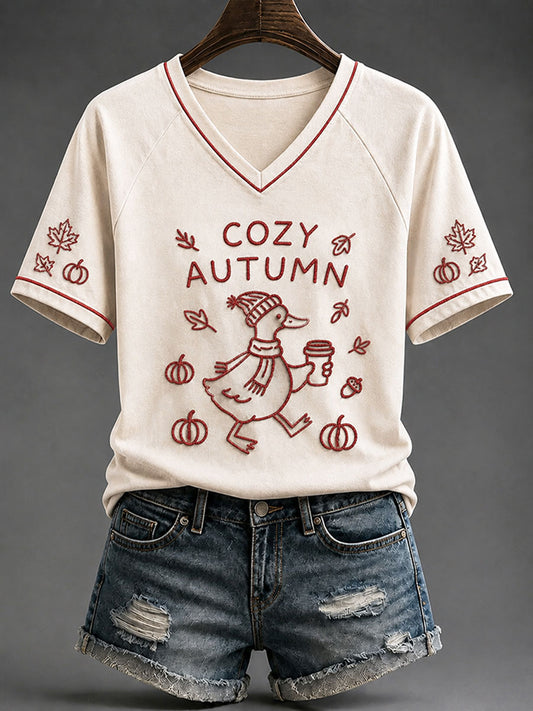 Women's 'Cozy Autumn' Casual T-shirt