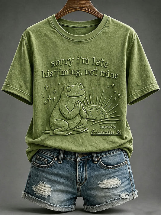 Women's Sorry I'm Late His Timing Not Mine Short-sleeved T-shirt
