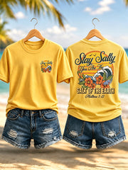 Women's Stay Salty You Are The Salt Of The Earth Print Casual Tee