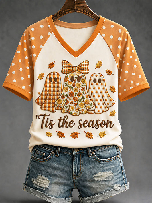 Women's Autumn-Themed Casual T-Shirt