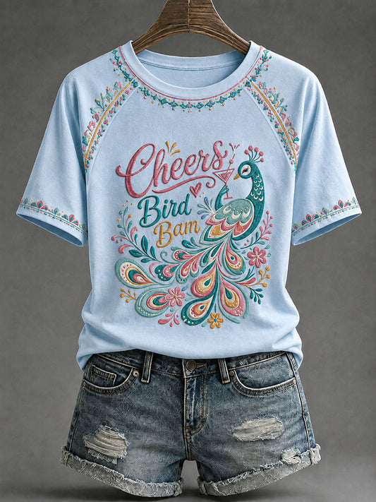 Women's Mahjong Print Casual T-Shirt