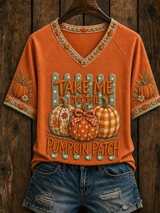 Women's Autumn Pumpkins Short Sleeve T-shirt