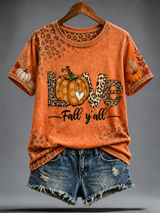 Women's Fall Printed short-sleeved T-shirt