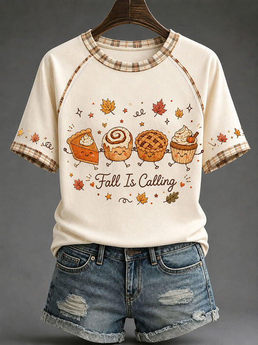 Women's Fall Is Calling Printed Casual T-Shirt