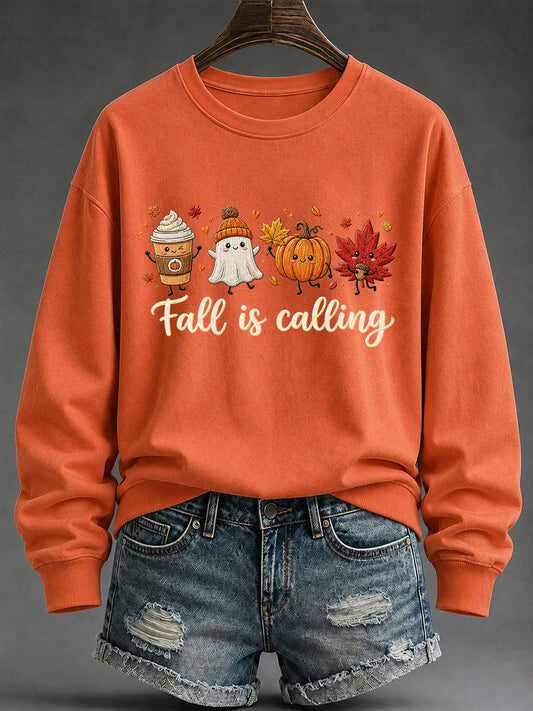 Women's 'Fall Is Calling' Printed Casual Sweatshirt