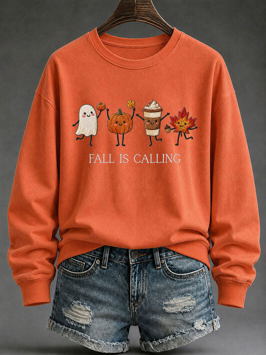 Women's 'Fall Is Calling' Printed Casual Sweatshirt