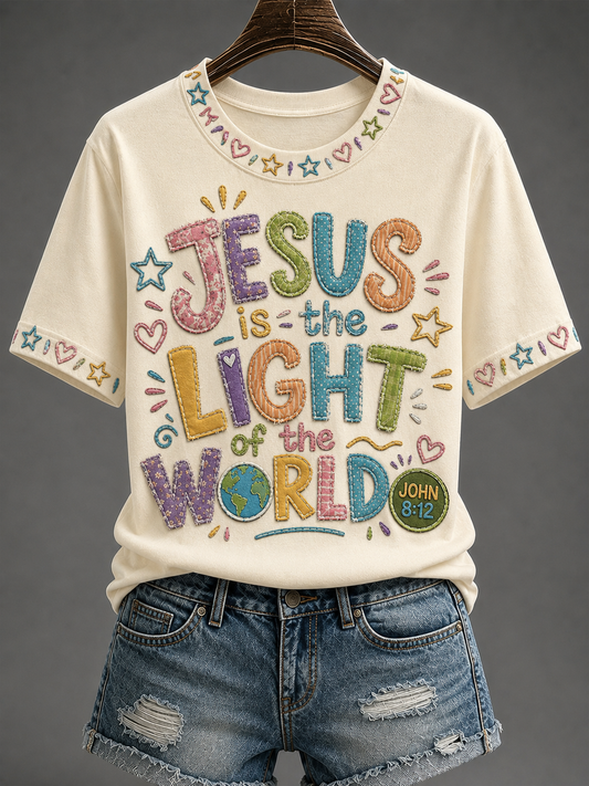 Women's Jesus Light World Short-sleeved T-shirt