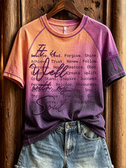 Women's It Is Well with My Soul Faithful Words Print Gradient Color short sleeve T-shirt