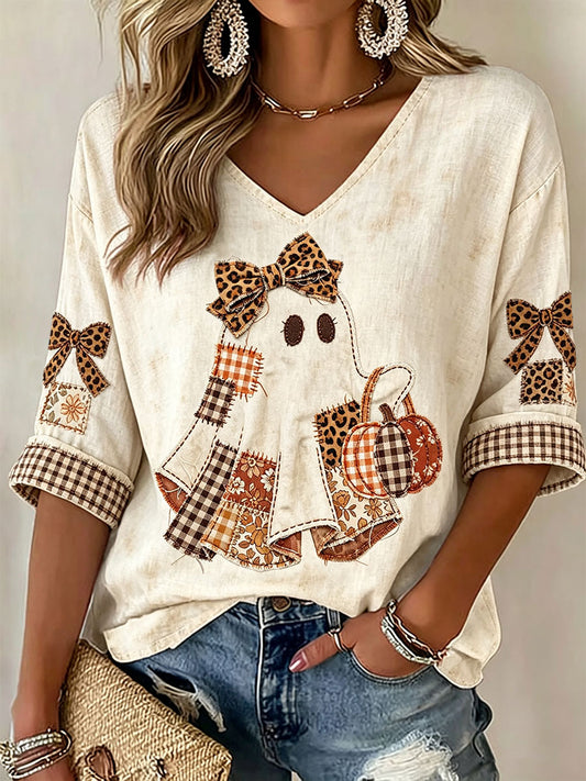 Women's Ghost V-Neck Tops