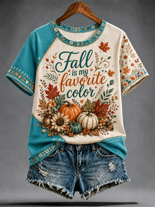 Women's Fall is my favorite color short-sleeved T-shirt