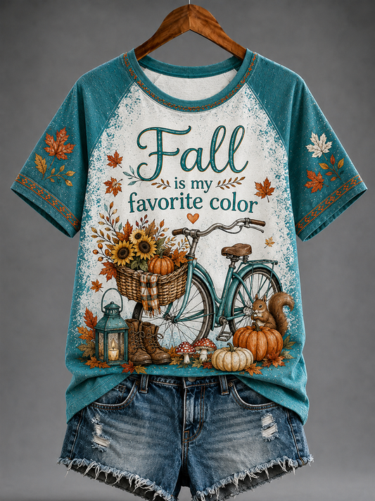 Women's Fall is my favorite color round neck short sleeve T-shirt