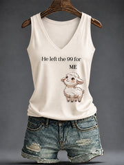 Women's "He left the 99 for me" V-neck vests