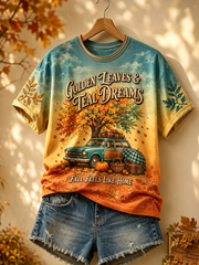 Women's Fall Printed short-sleeved T-shirt