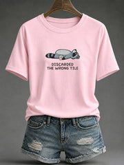 Women's Mahjong Print Casual T-Shirt