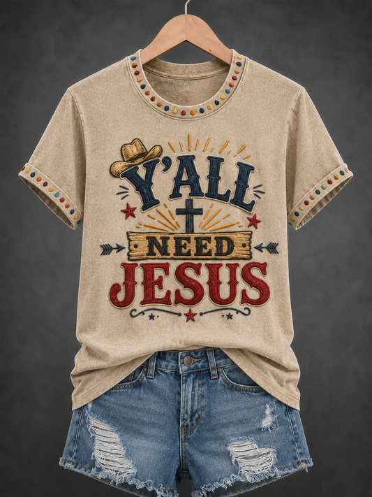 Women's Y'all Need Jesus Short-sleeved T-shirt