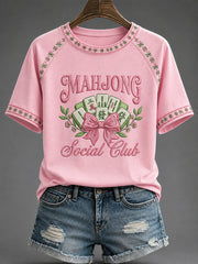 Women's Mahjong Print Casual T-Shirt