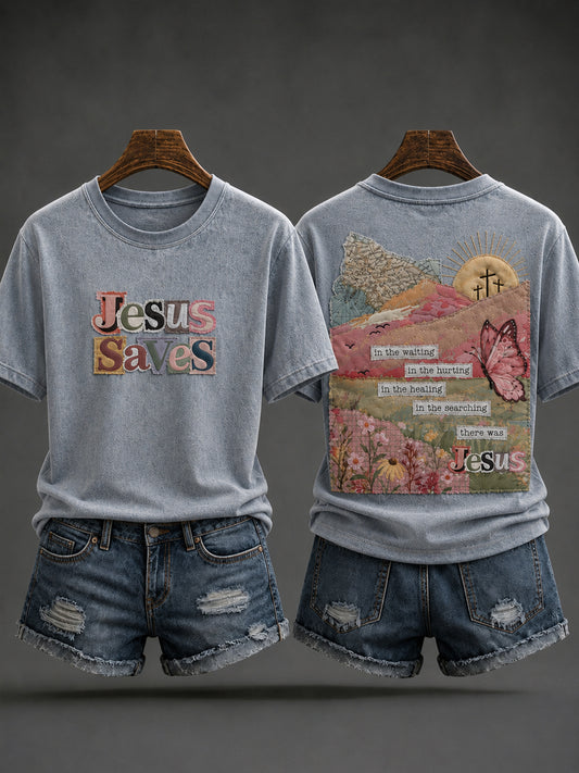 Women's Christian  Jesus Saves O-neck Short Sleeve T-shirt