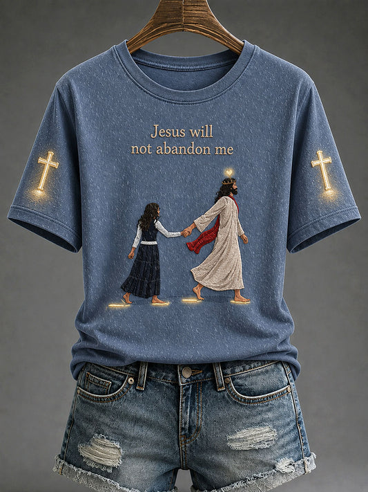 Women's "Jesus Will Not Abandon Me" Christian Casual T-shirt