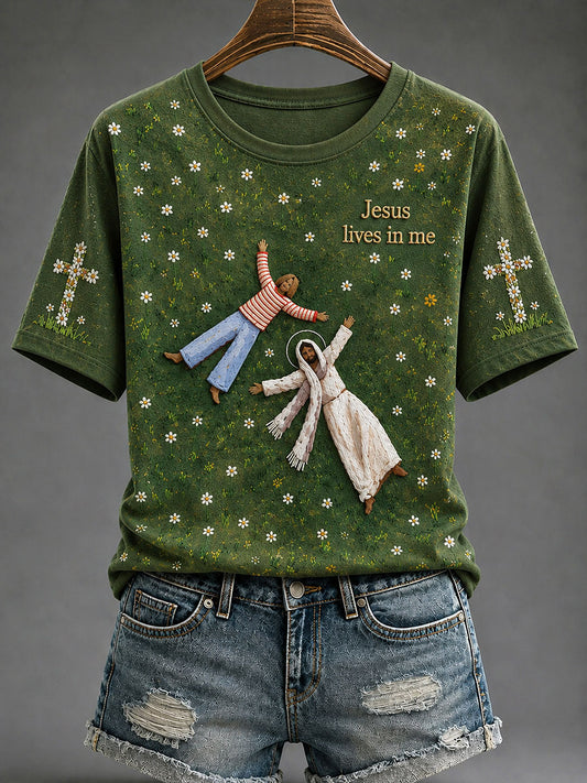 Women's "Jesus Lives In Me" Christian Casual T-shirt