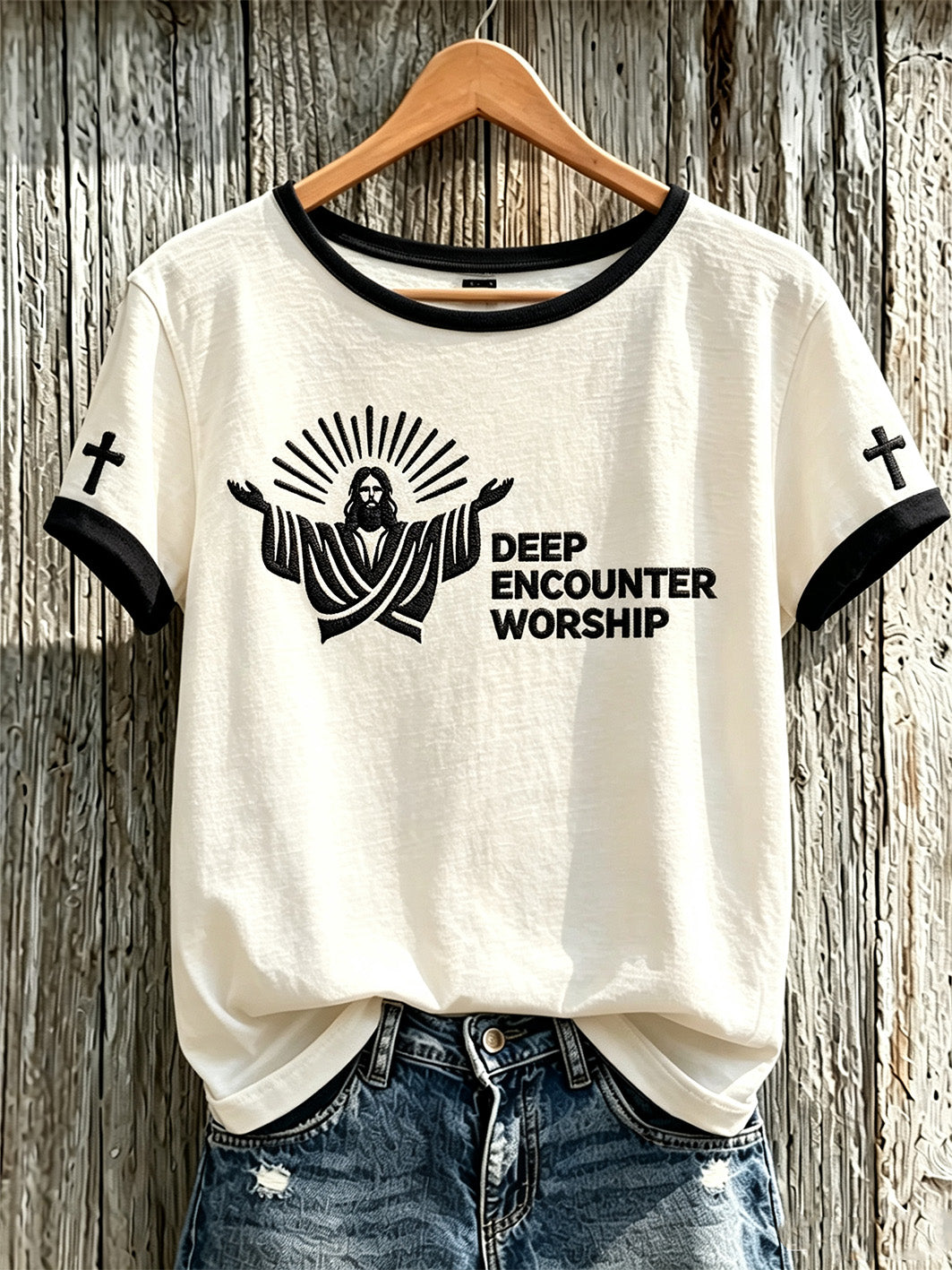 Women's Faith Theme Print Pattern Printed Casual Short-Sleeved T-shirt