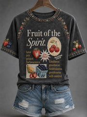 Women’s Fruit Of The Spirit Print Casual T-Shirt