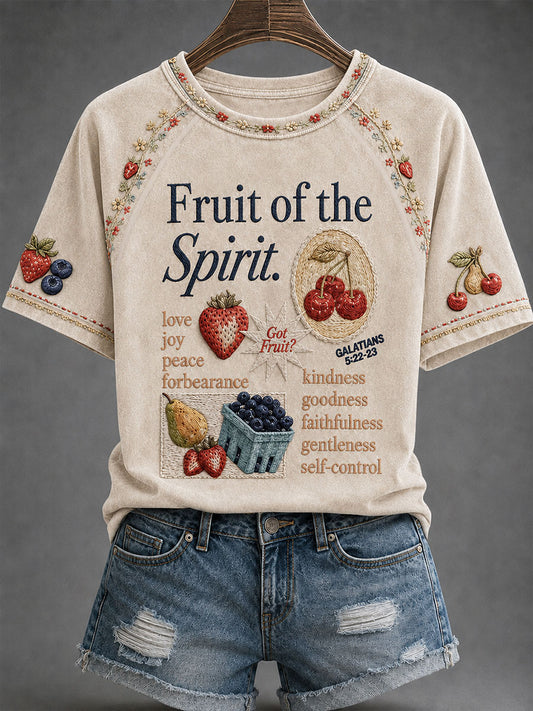 Women’s Fruit Of The Spirit Print Casual T-Shirt