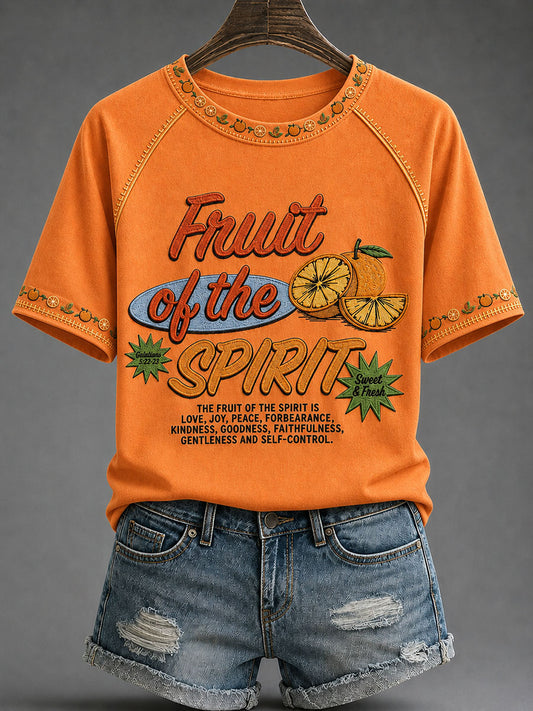 Women’s Fruit Of The Spirit Print Casual T-Shirt