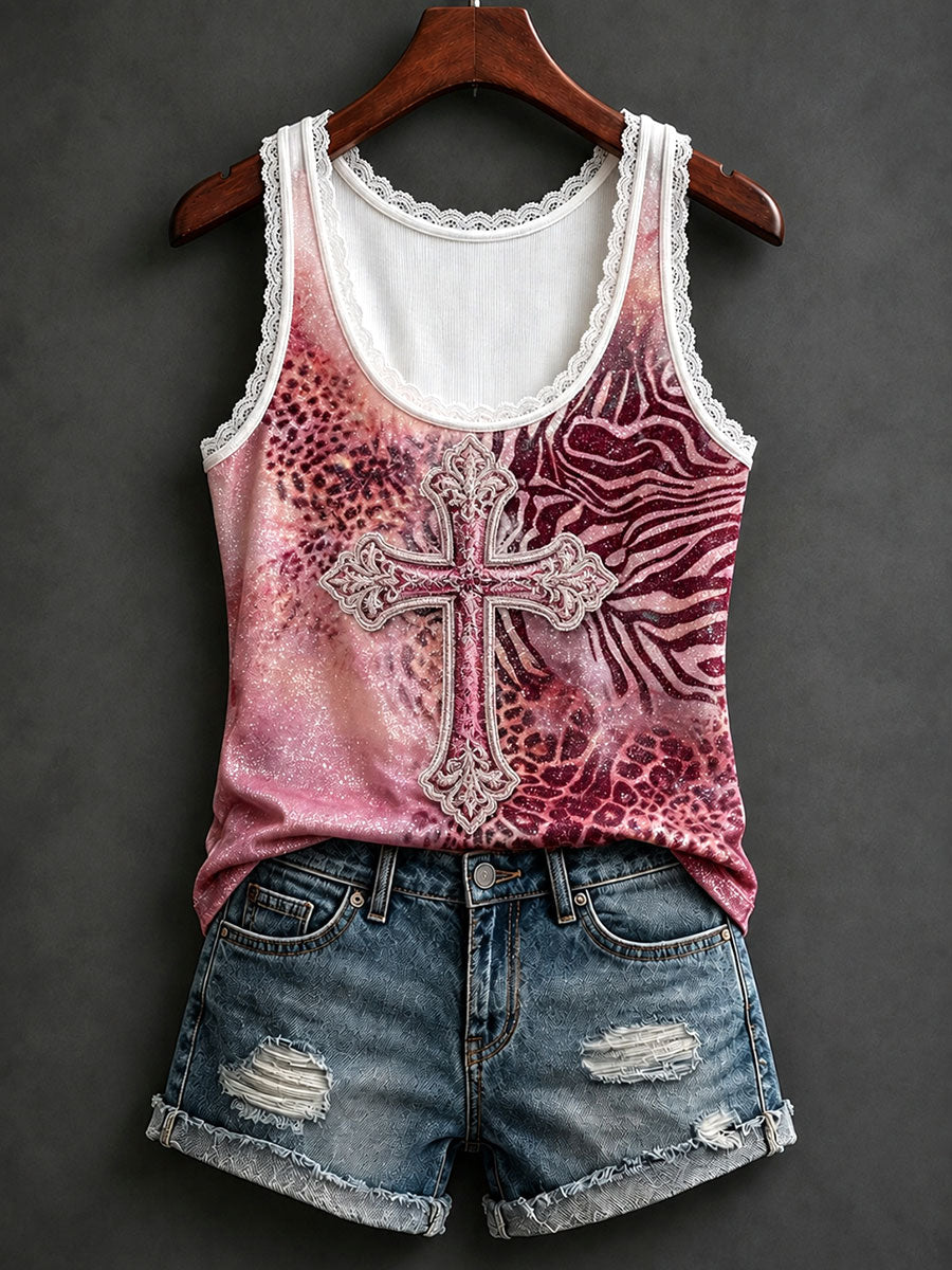 Women's Christian Cross Lace Vests