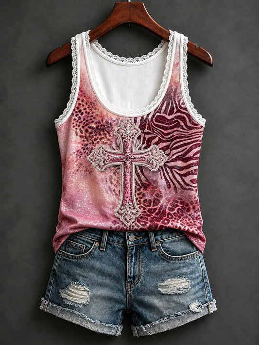 Women's Christian Cross Lace Vests